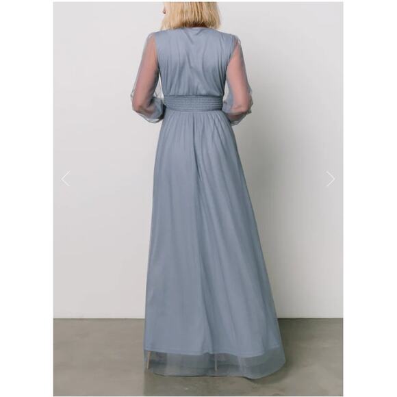Baltic Born Layla Tulle Maxi Dress Whisper Blue Long Sleeve Plus Size 2XL New - Picture 3 of 15